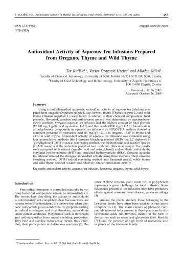 Antioxidant Activity of Aqueous Tea Infusions Prepared from ...