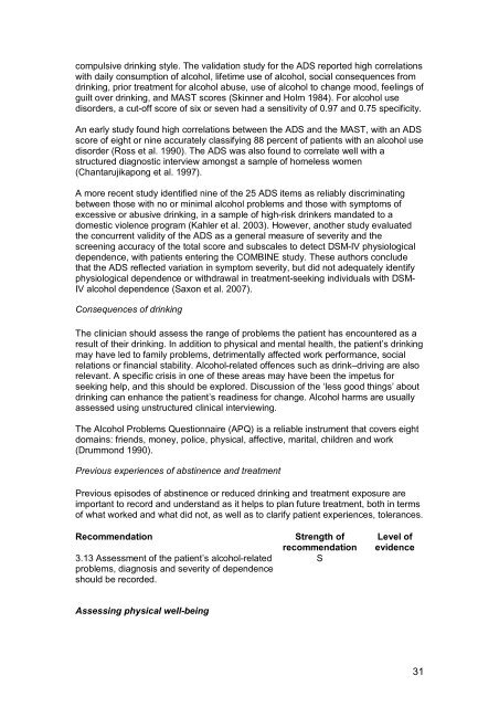 Chapter 3 Screening, assessment and treatment planning - Alcohol