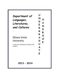 Department of Languages, Literatures, and Cultures - Illinois State ...