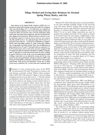 Tillage Method and Sowing Rate Relations for Dryland Spring ...