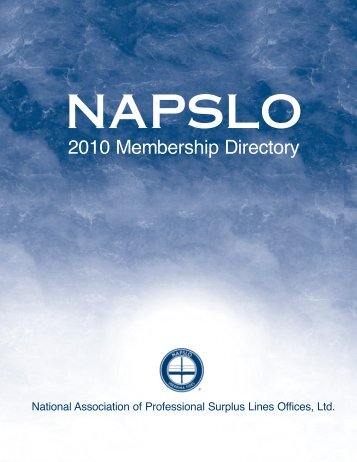 Table of ConTenTs 2010 MEMBERSHIP DIRECTORY ... - NAPSLO