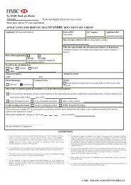 Standby DC application form (PDF) - Business banking - HSBC