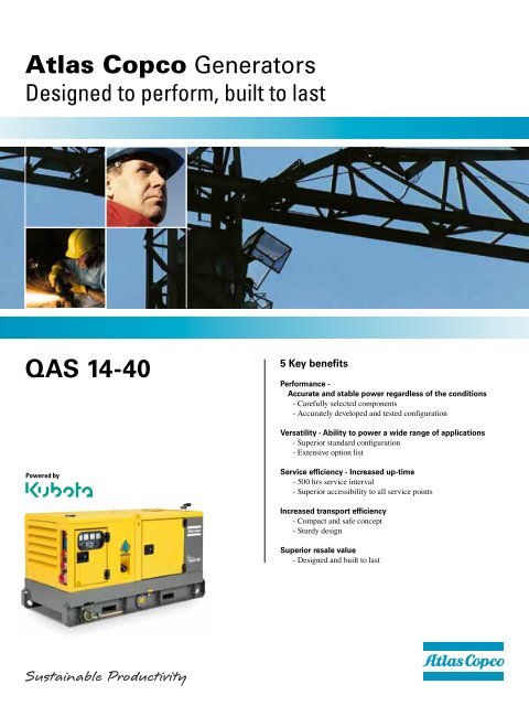 QAS 14-40 Atlas Copco Generators - Ramirent