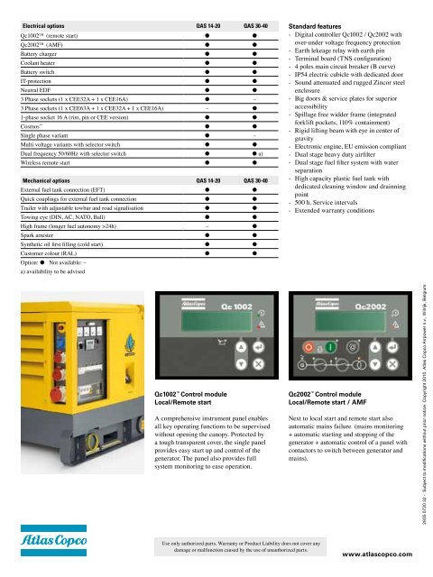 QAS 14-40 Atlas Copco Generators - Ramirent