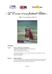 Programme Ecosse et son festival Tatoo - Tribune de GenÃ¨ve