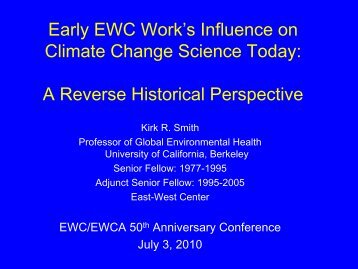 Early EWC Work's Influence on Climate Change Science Today: A ...