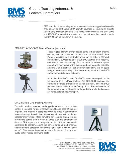 Tracking Antennas Summary - Broadcast Microwave Services