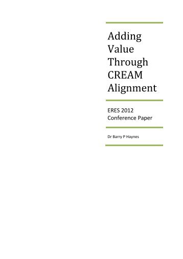 Adding Value Through CREAM Alignment