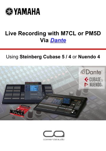 Dante Live Recording Guide 3.35MB - Yamaha Commercial Audio