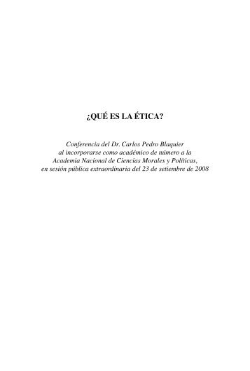 ¿qué es la ética? - Academia Nacional de Ciencias Morales y Políticas