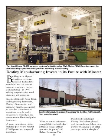 Destiny Manufacturing - Minster Machine Company