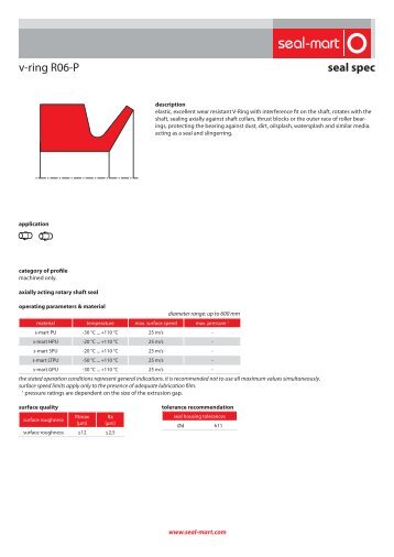 seal spec v-ring R06-P - seal-mart