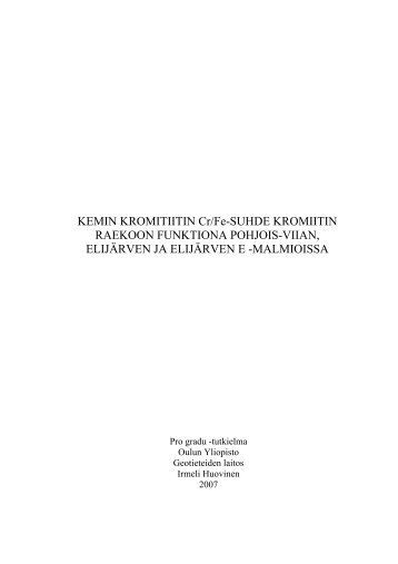 KEMIN KROMITIITIN Cr/Fe-SUHDE KROMIITIN ... - Arkisto.gsf.fi