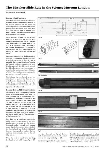 The Bissaker Slide Rule in the Science Museum London - Scientific ...