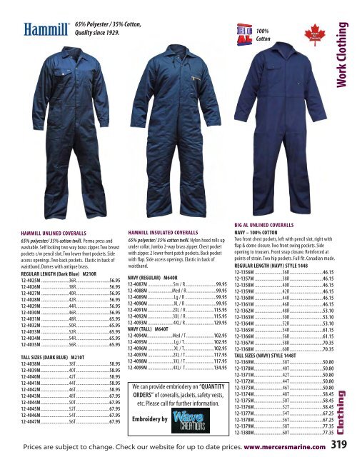 Mercer's 2015/2015 Product Catalogue