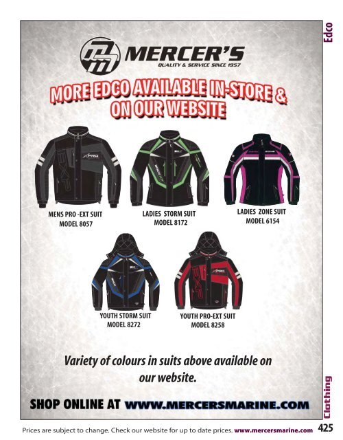 Mercer's 2015/2015 Product Catalogue