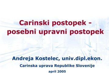 Carinski postopek - posebni upravni postopek