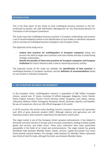 Mapping Best Multilingual Business Practices in the EU