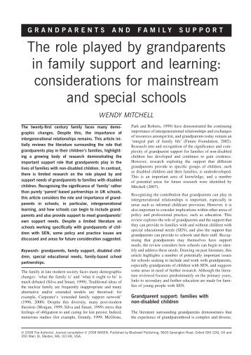 The role played by grandparents in family support and ... - Nasen