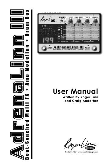 Download AdrenaLinn III Manual - Roger Linn Design