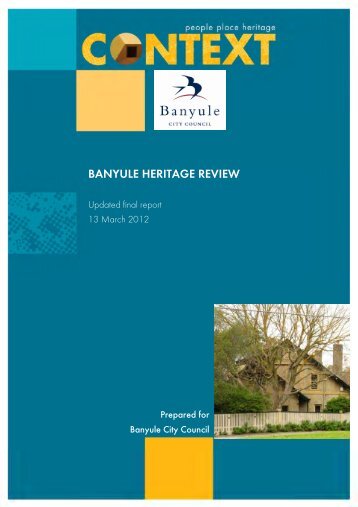 BANYULE HERITAGE REVIEW - Banyule City Council