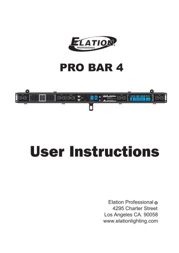 Pro Bar 4 User Manual - Elation Professional