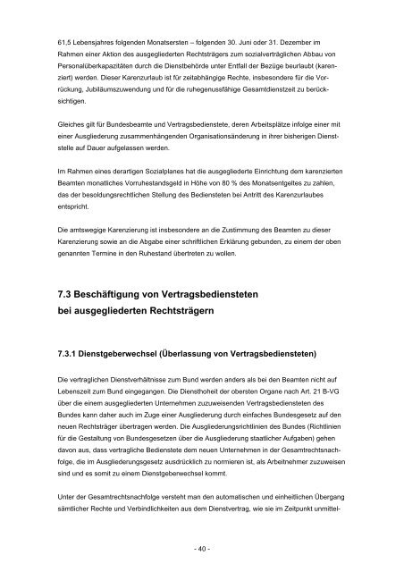 AUSGLIEDERUNGSHANDBUCH - Bundesministerium für Finanzen