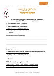 Fragebogen zur Evaluation Aussteller