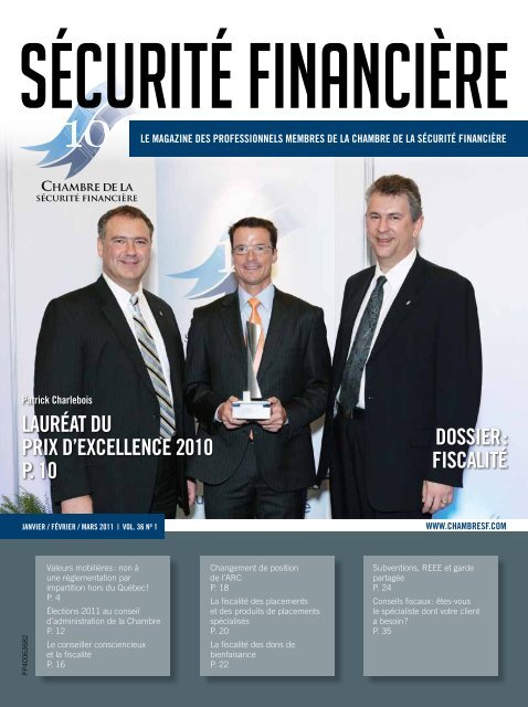 Vol. 36 - No 1 - Chambre de la sÃ©curitÃ© financiÃ¨re
