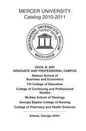 Atlanta Campus Catalog 2010-2011 - Mercer University