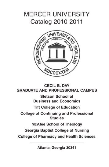 Atlanta Campus Catalog 2010-2011 - Mercer University