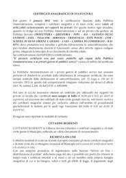 CERTIFICATI ANAGRAFICI E DI STATO CIVILE - Comune di Villasor