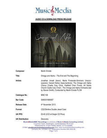 PRESS RELEASE - Music & Media Consulting
