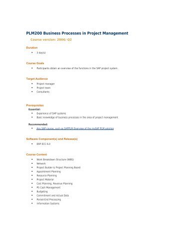 PLM200 Business Processes in Project ... - Bharat Petroleum
