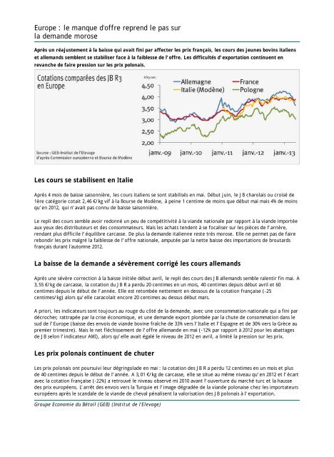 France, les cours des jeunes bovins repartent à la hausse