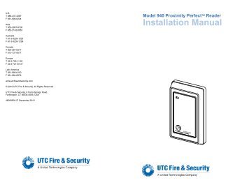 Installation Manual - UTCFS Global Security Products