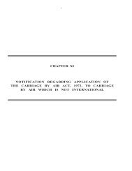 Notification regarding application of the Carriage by Air Act, 1972, to ...