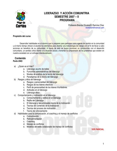 Programa de Exposición de Clases - Instituto Mar de Cortés