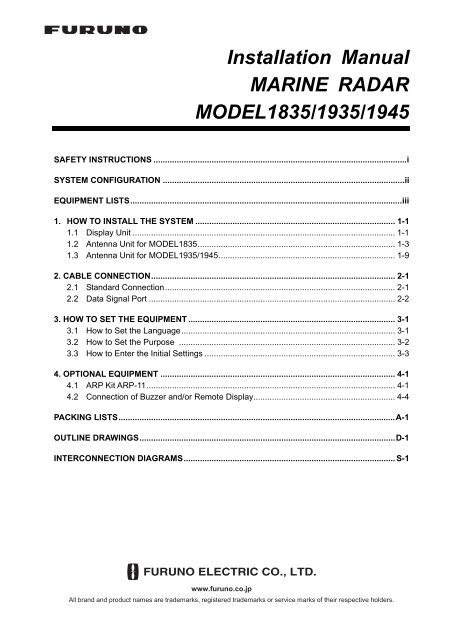 Installation Manual MARINE RADAR MODEL1835  - PSI Company