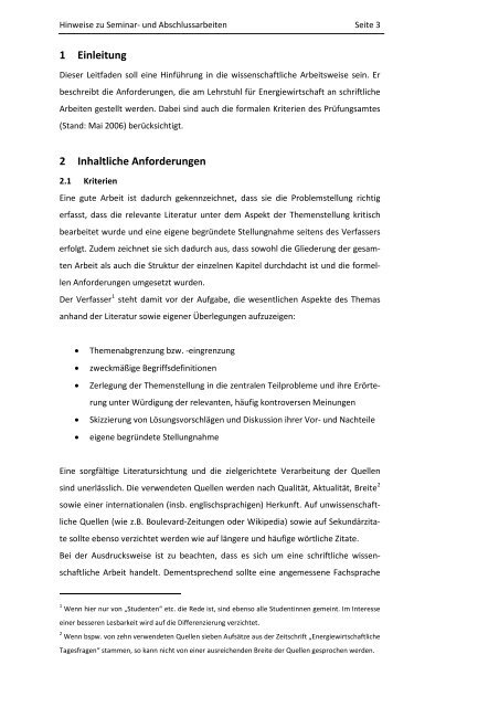 Hinweise zum wissenschaftlichen Arbeiten - Lehrstuhl fÃƒÂ¼r ...