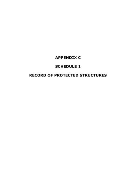 appendix c schedule 1 record of protected structures