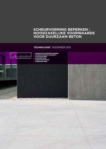 scheurvorming beperken : noodzakelijke voorwaarde ... - Febelcem