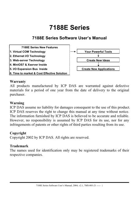 7188(D)/DOS Hardware Manual - ICP DAS USA