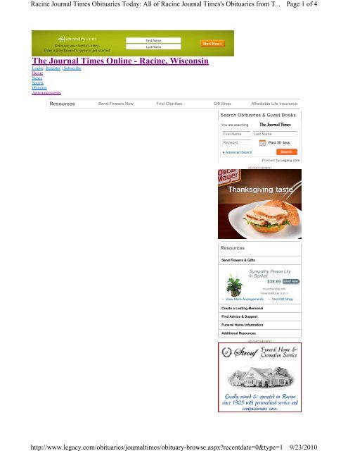 The Journal Times Online Racine Wisconsin