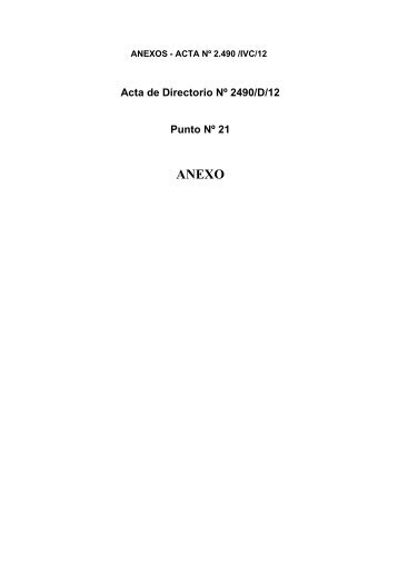 Acta de Directorio NÂº 2490/D/12 Punto NÂº 21 - BoletÃ­n Oficial del ...