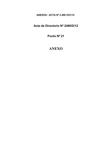 Acta de Directorio NÂº 2490/D/12 Punto NÂº 21 - BoletÃ­n Oficial del ...