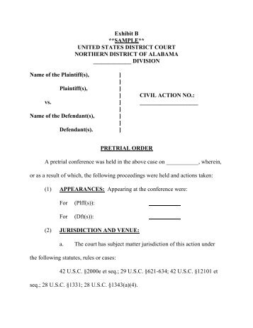 DIVISION Name of the Plaintiff(s) - Northern District of Alabama