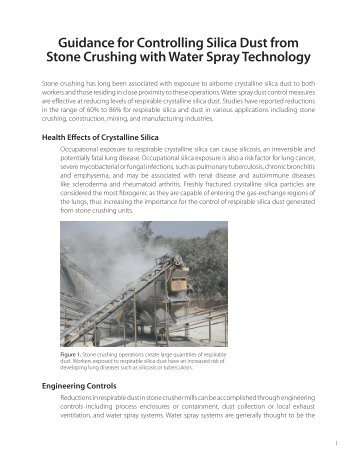 Guidance for Controlling Silica Dust from Stone Crushing with Water ...