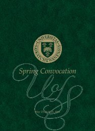 Spring, 2006 Convocation - Students - University of Saskatchewan