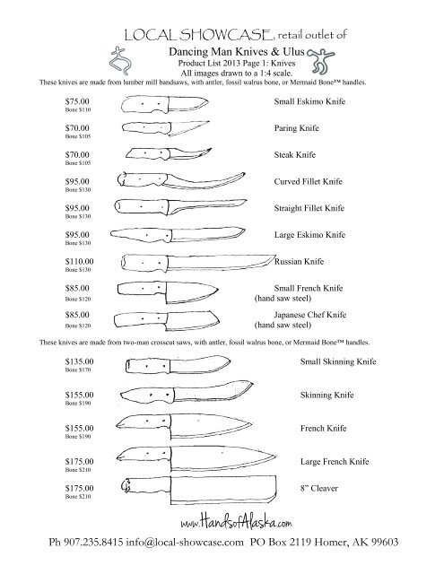 2013 Dancing Man Knives Retail Catalog - Local Showcase